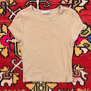 Reformation Light Brown Ribbed Women's Baby Tee
